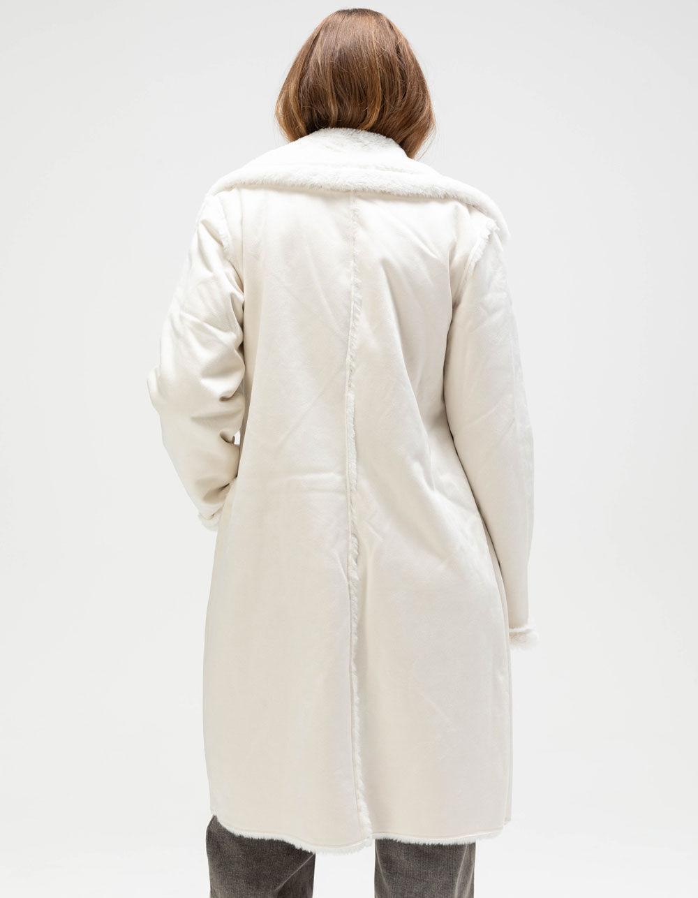 NVLT Shearling Womens Coat - CREAM Product Image