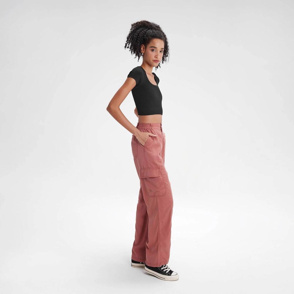 Womens High-Rise Straight Leg Cargo Pants - Wild Fable Rust L Product Image