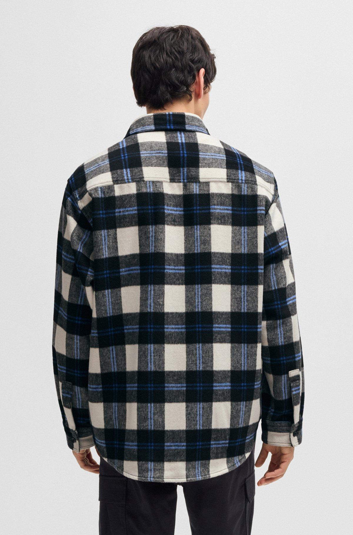 Oversize-fit shirt in checked brushed fabric Product Image