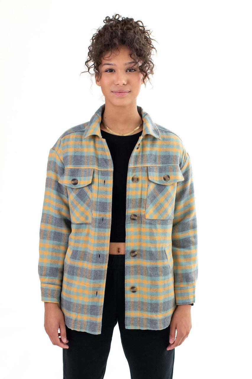 Mint Heavy Plaid Jacket Product Image