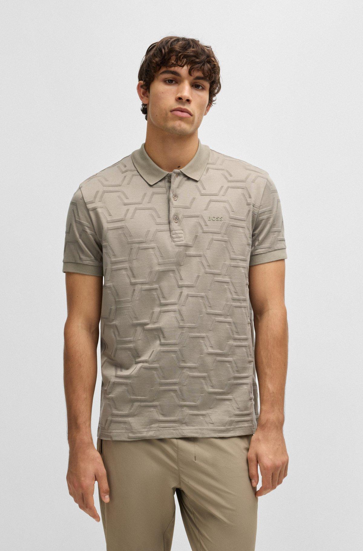 Paddy relaxed-fit polo shirt in quilted mercerized cotton Product Image