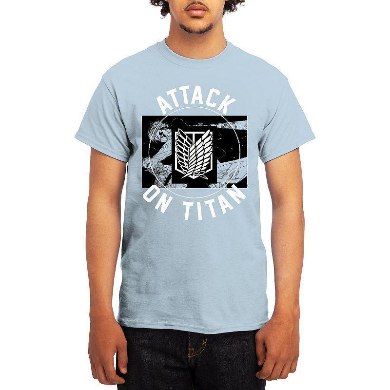 Men's Attack on Titan Circle Emblem Sword Tee, Size: Small, Grey Red Product Image