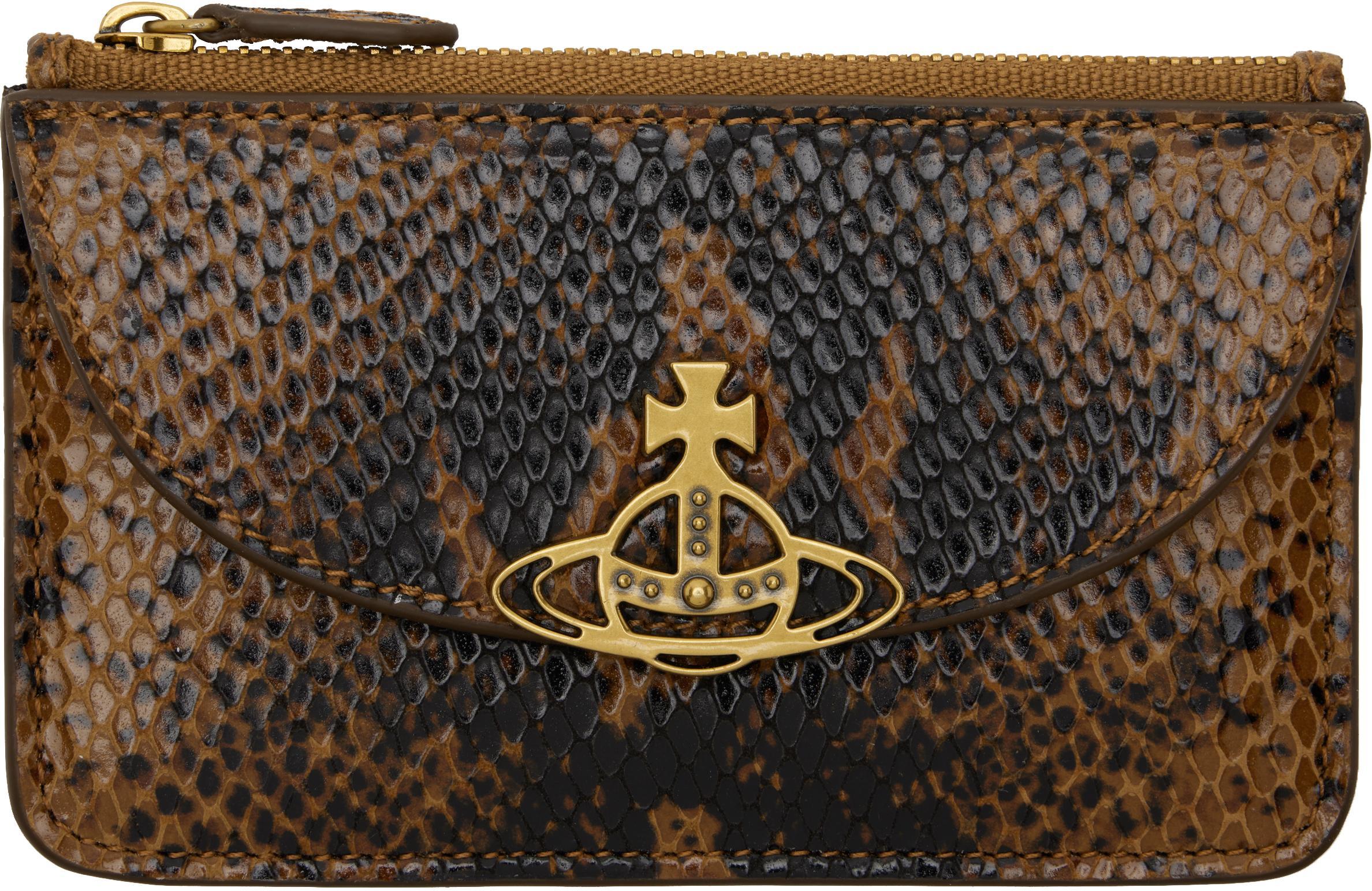 VIVIENNE WESTWOOD Brown Half Moon Card Holder In Aw24-c206 Product Image