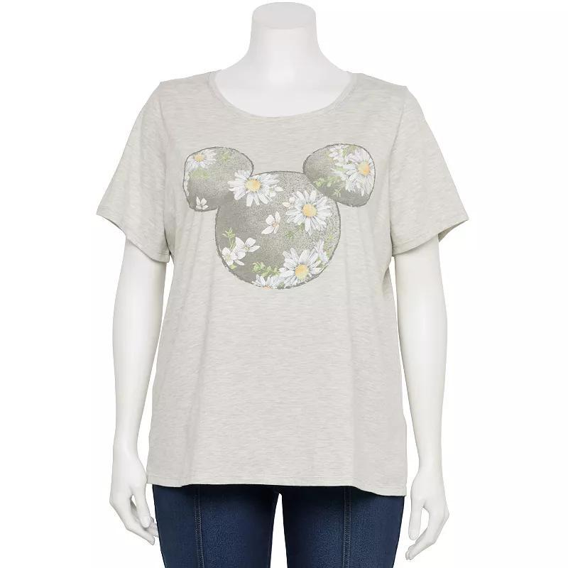 Womens Plus Size Disneys Mickey Mouse Graphic Tee Oatmeal Grey Product Image