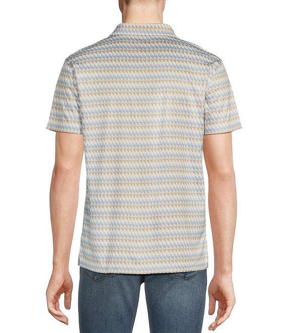 Cremieux Premium Denim Abstract Retro Print Coat Front Knit Shirt Product Image