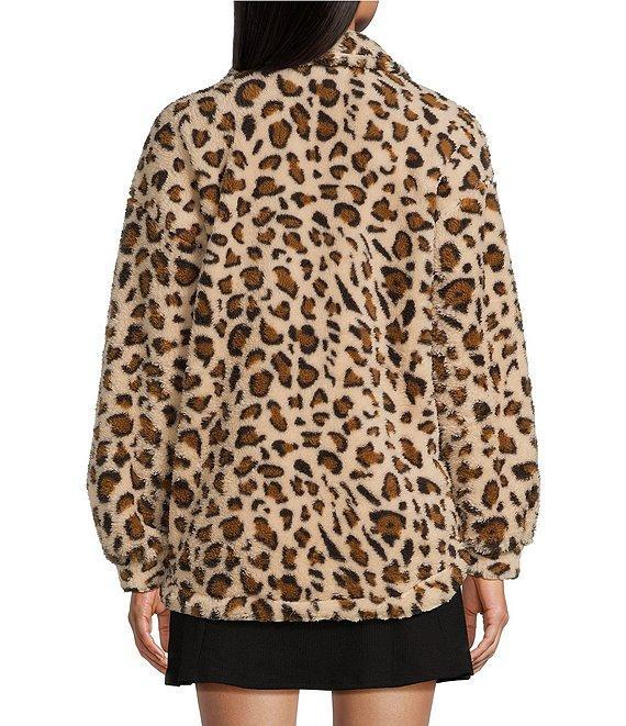 Honey & Sparkle Printed Wubby Cheetah Faux Fur Button Front Jacket Product Image