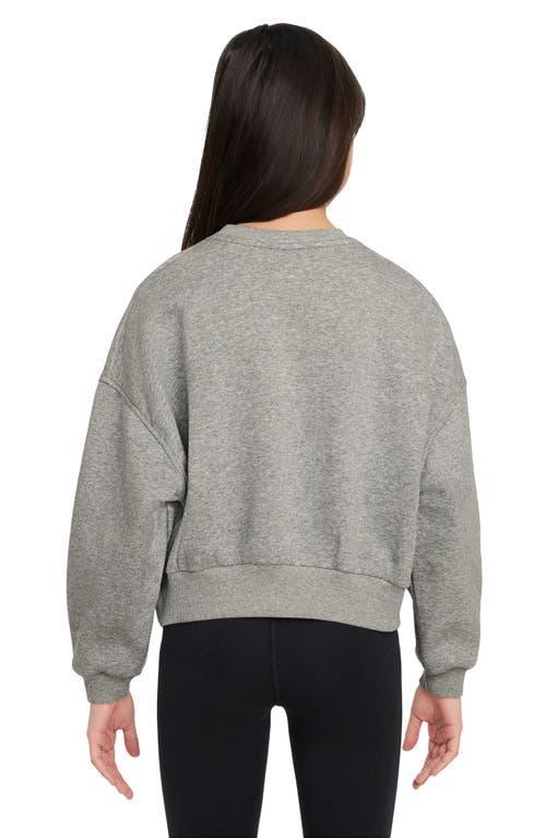 Nike Kids' Sportswear Club Fleece Crewneck Sweatshirt in Dark Grey Heather/White at Nordstrom, Size Xs Product Image