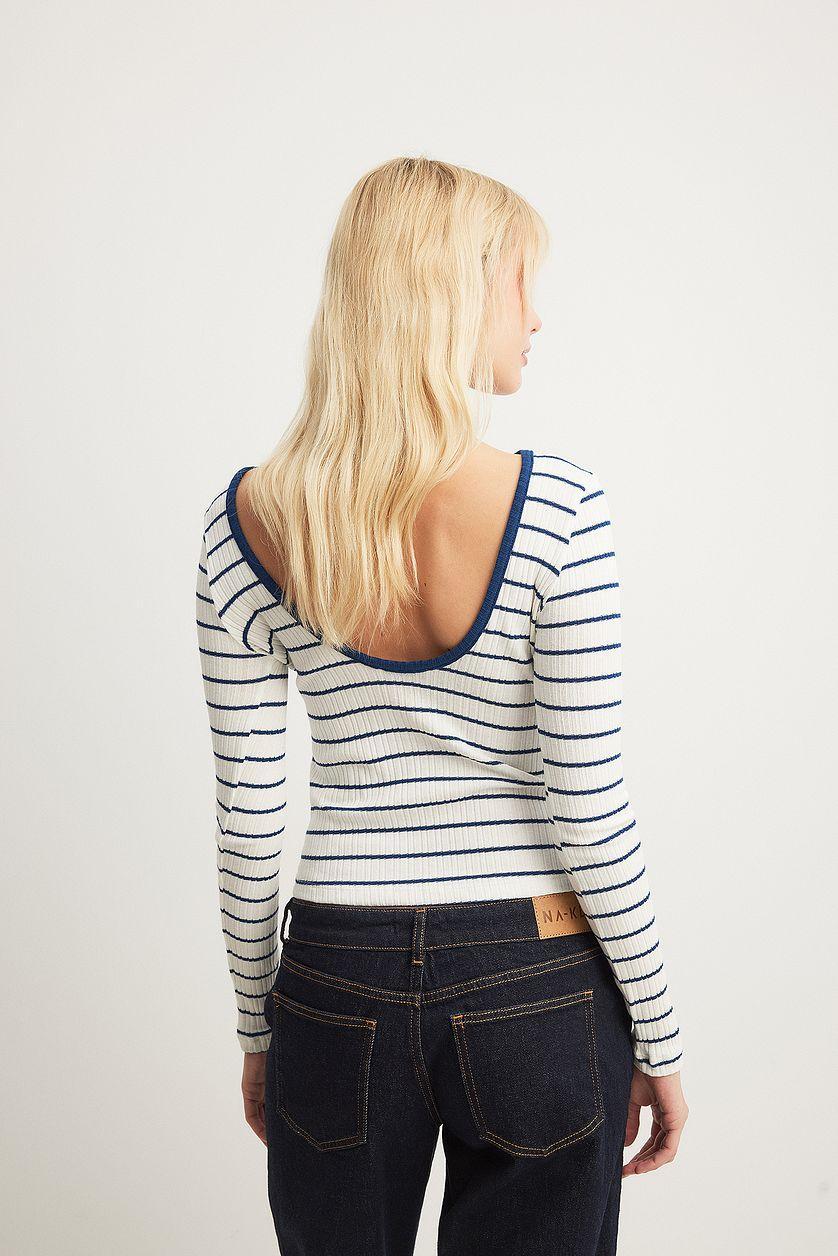 Deep Back Stripe Top Product Image