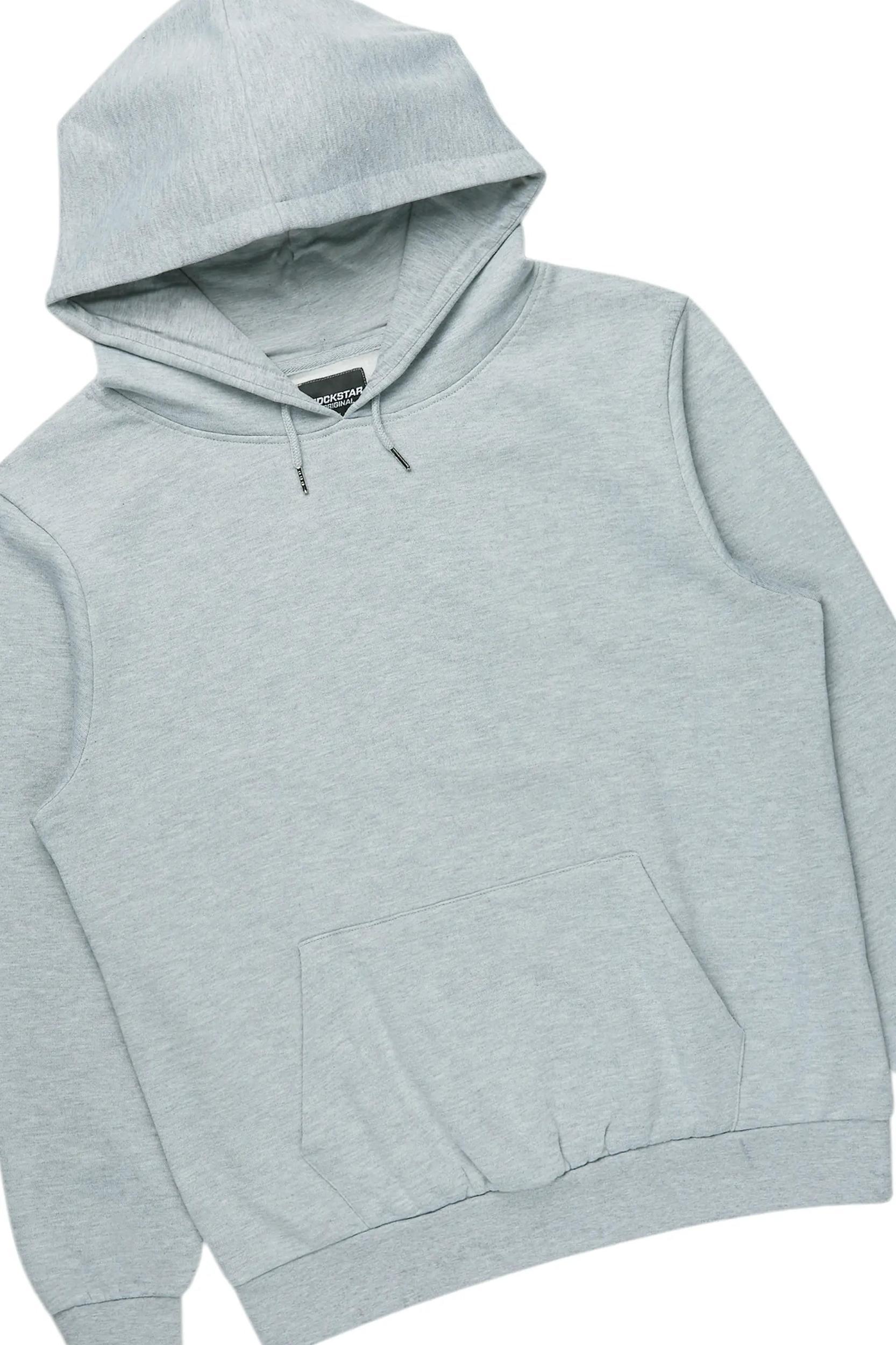 Basic Heather Grey Hoodie/Baggy Track Pant Set Male Product Image