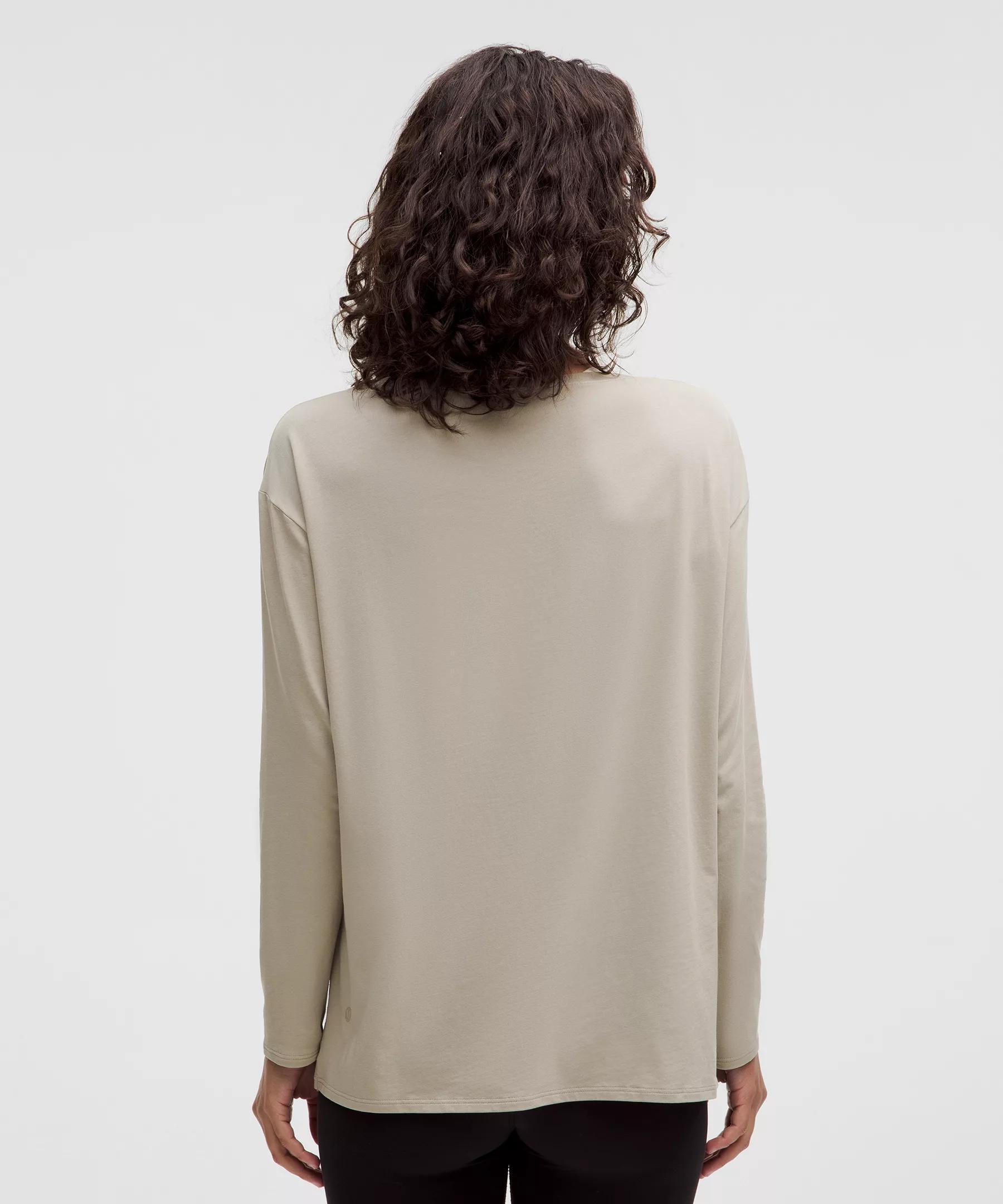 Relaxed-Fit Boatneck Long-Sleeve Shirt Product Image