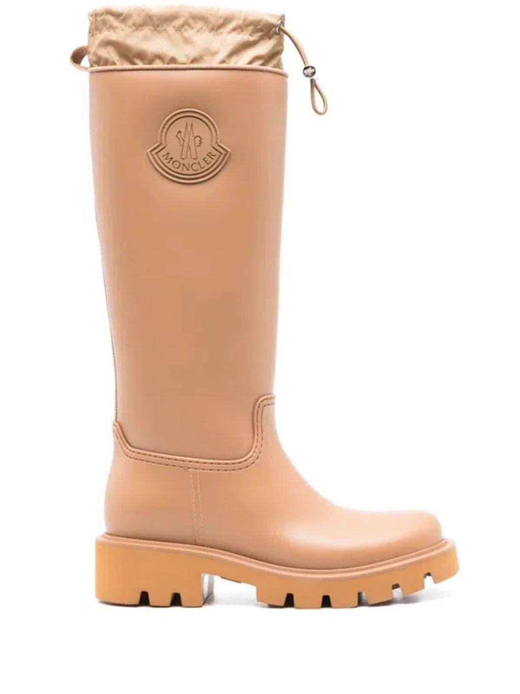 MONCLER Kickstream High Rubber Rain Boots In Brown Product Image