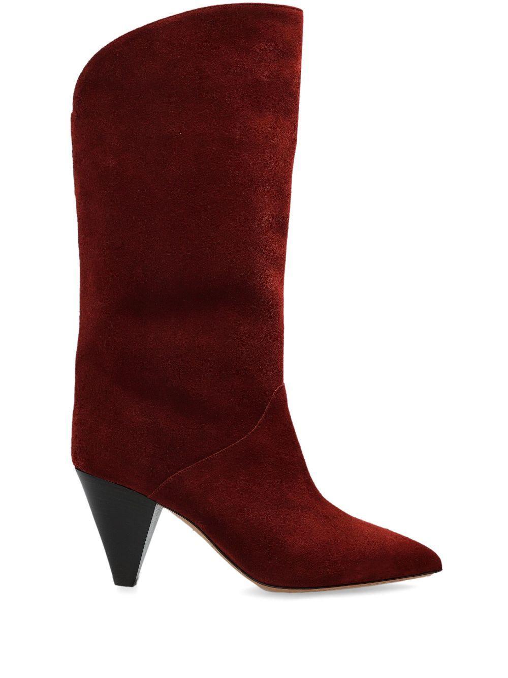 ISABEL MARANT Pointed Toe Heeled Boots In Red Product Image