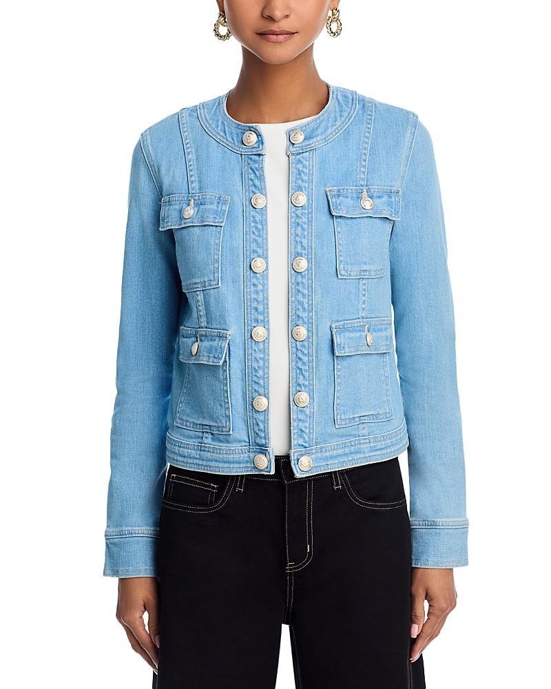 LAgence Yari Collarless Denim Jacket Product Image