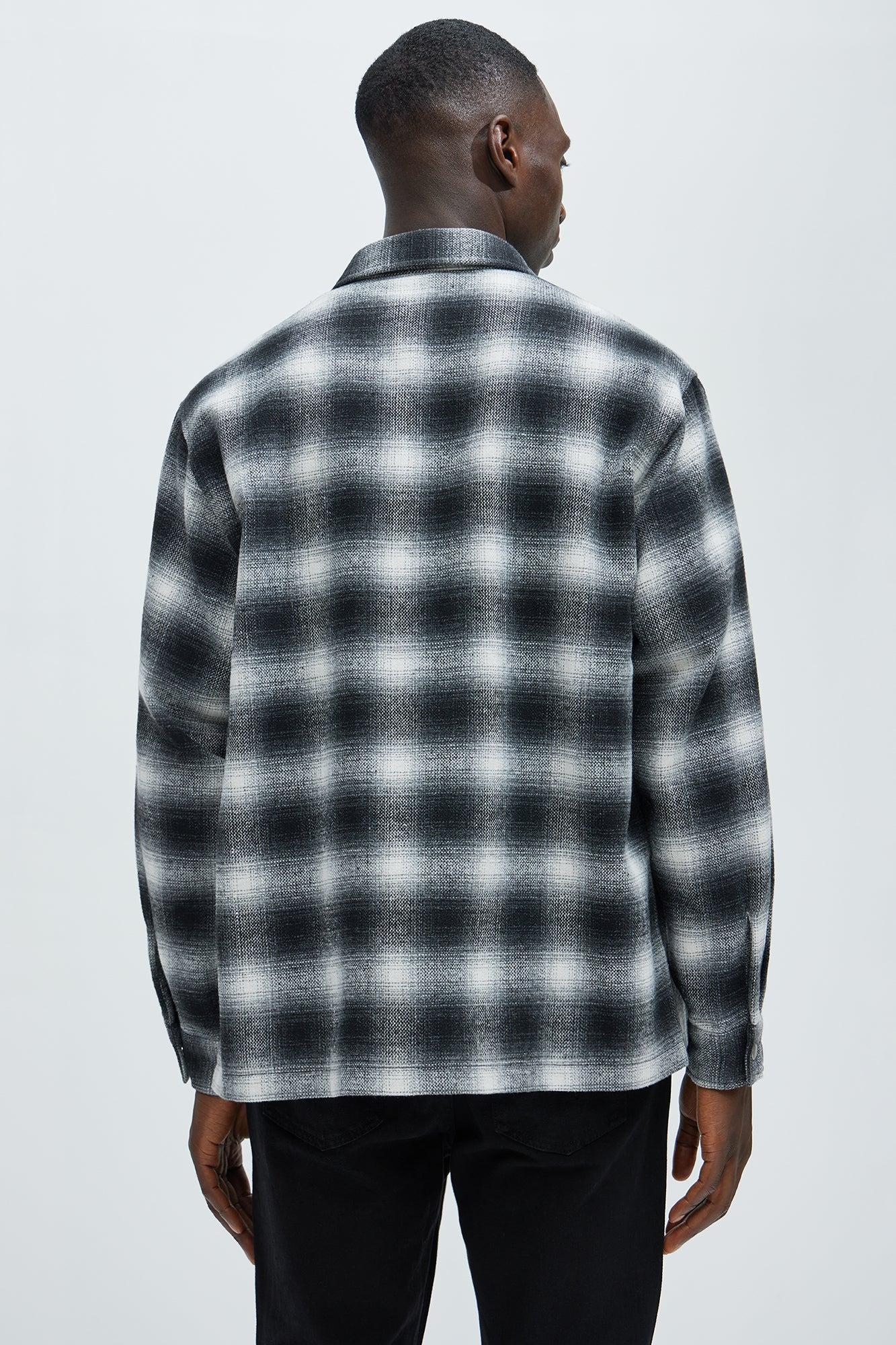 Cassnet Plaid Button Up Shirt - Black/combo Male Product Image