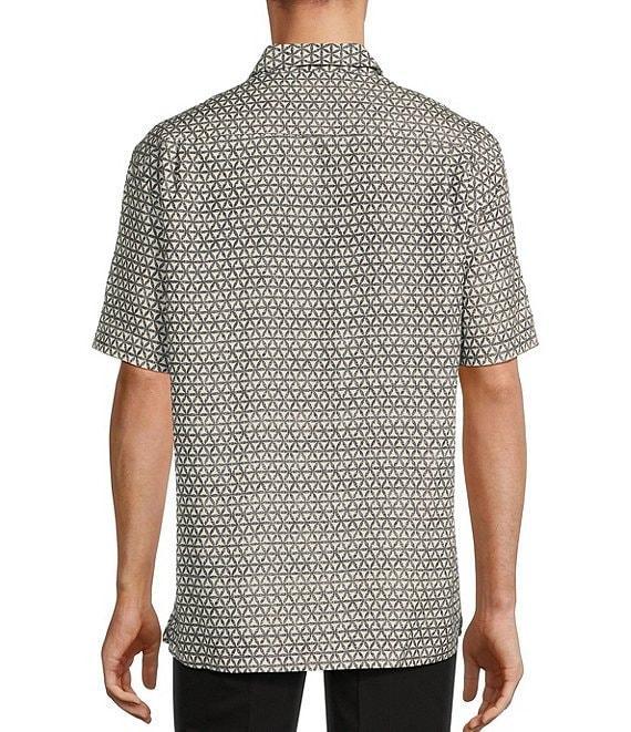 Roundtree & Yorke Short Sleeve Medium Geometric Print Sport Shirt Product Image