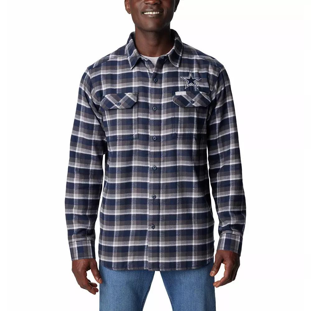 Men's Columbia Navy Dallas Cowboys Flare Gun Flannel Button-Up Shirt, Size: Small, Blue Product Image