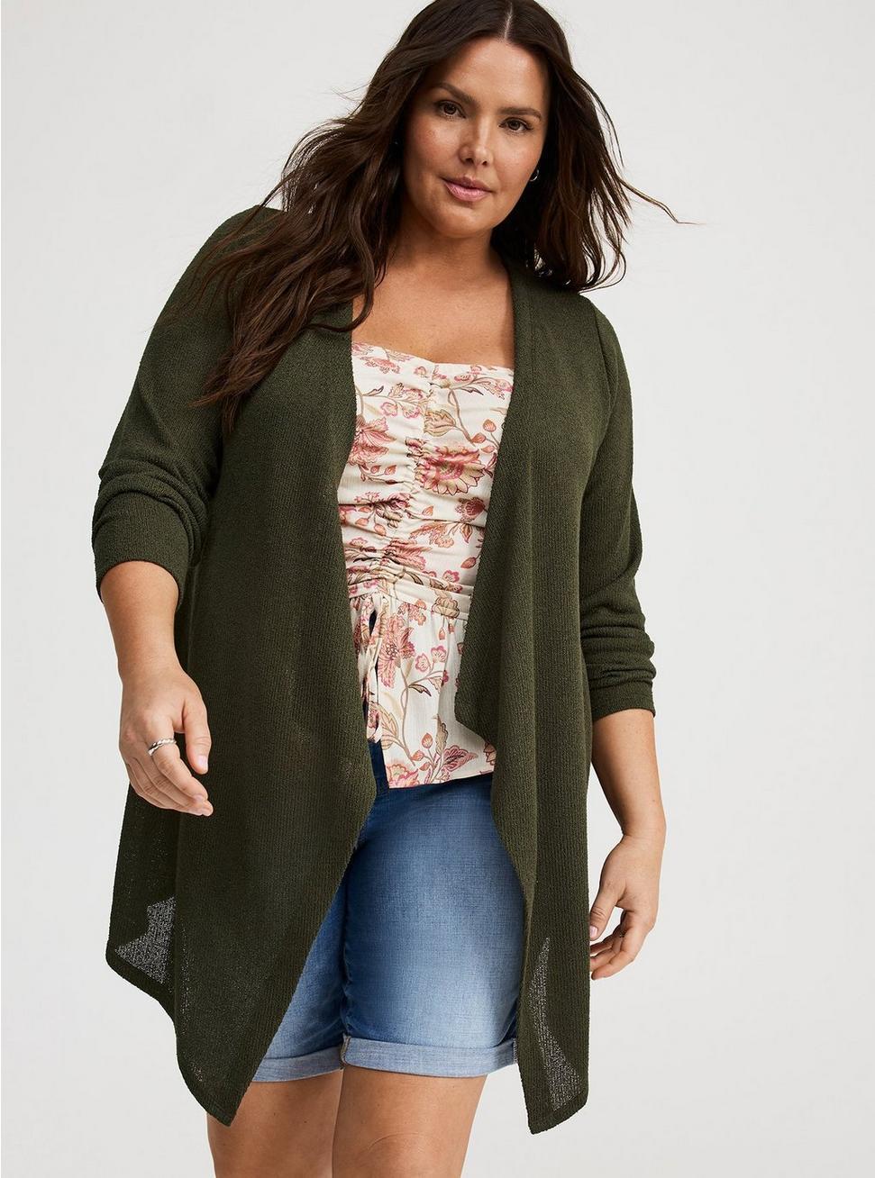 Drape Front Hacci Cardigan Product Image