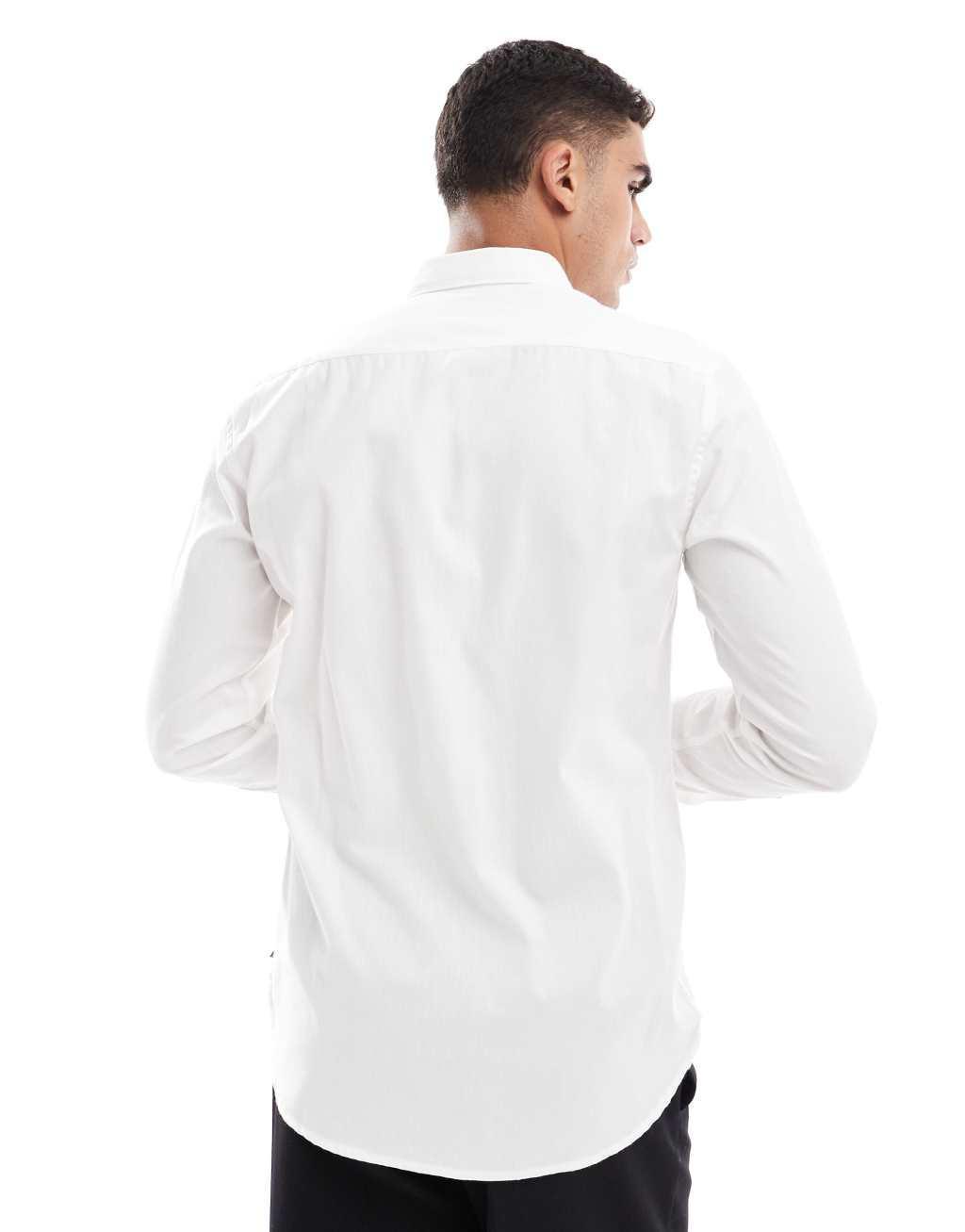 French Connection smart fitted shirt in white Product Image