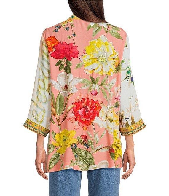 John Mark Embroidered Floral Abstract Kimono Product Image