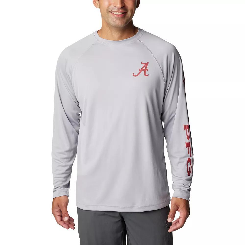 Men's Columbia Gray Alabama Crimson Tide Terminal Tackle Omni-Shade Raglan Long Sleeve T-Shirt, Size: Small, Grey Product Image