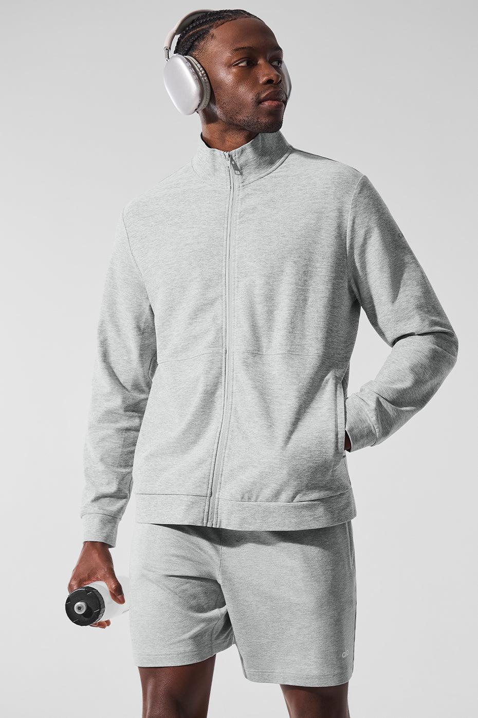 Conquer Max Mock Neck Full Zip - Athletic Heather Grey Product Image