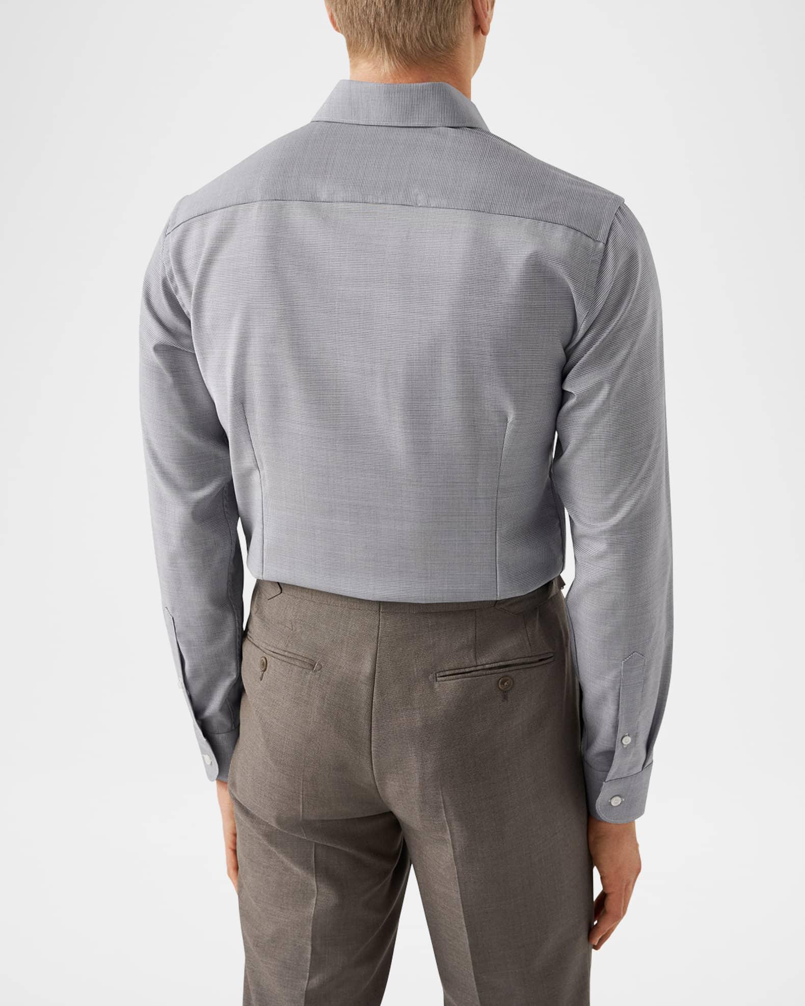 Men's Elevated Merino Wool Houndstooth Contemporary-Fit Dress Shirt Product Image