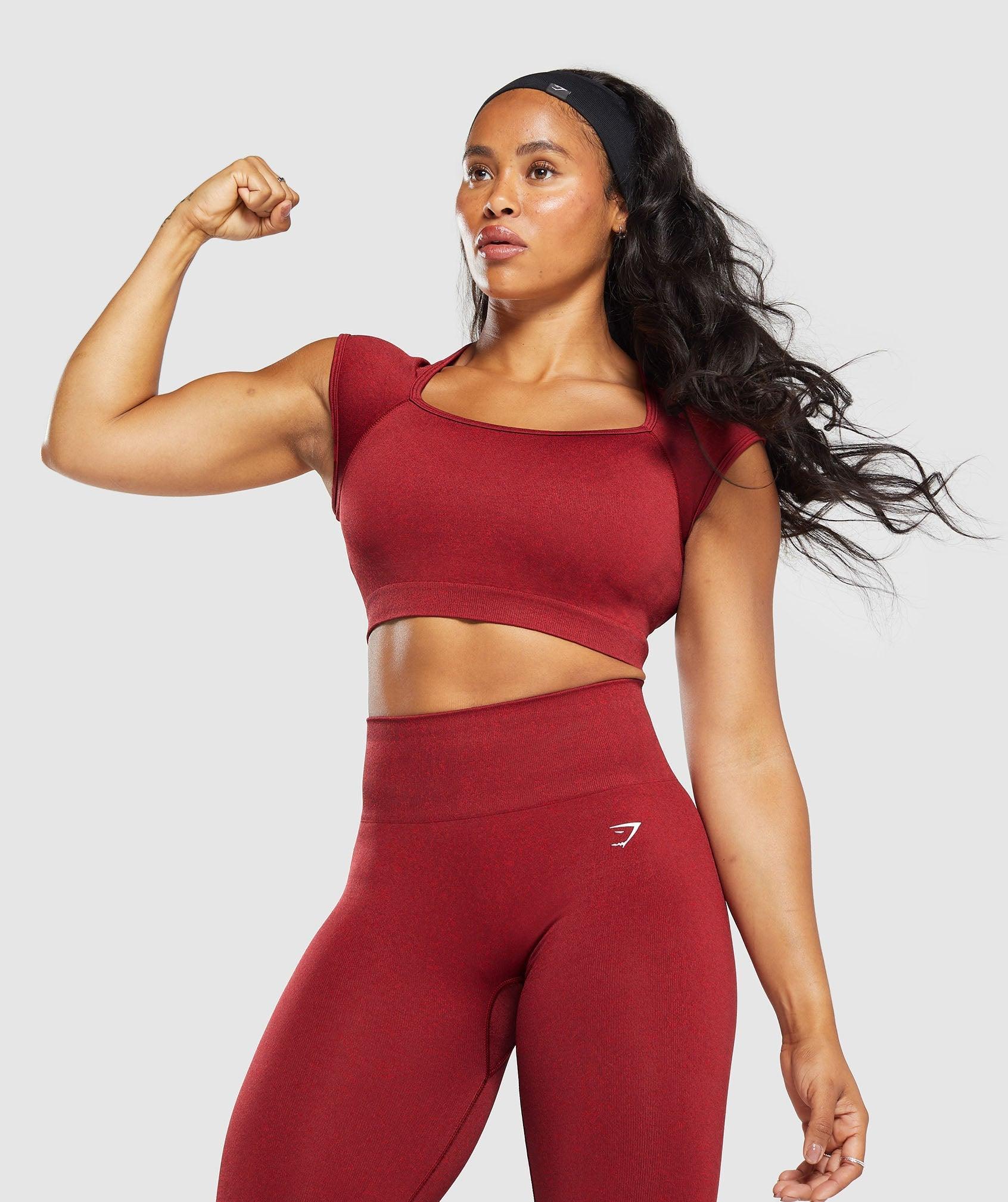 Gymshark Adapt Fleck Seamless Crop Top - Reps Red/Conditioning Red Female Product Image