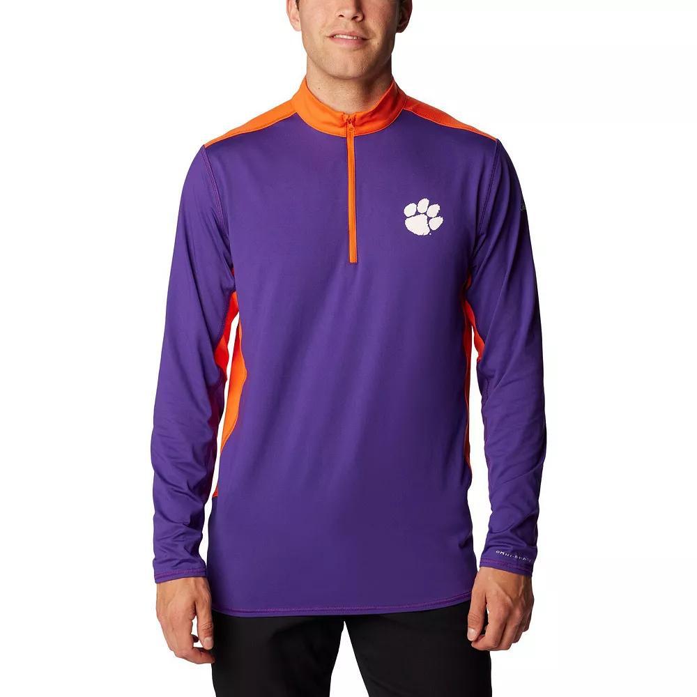 Men's Columbia Purple Clemson Tigers Tech Trail™ Omni-Shade Quarter-Zip Top, Size: XL Product Image