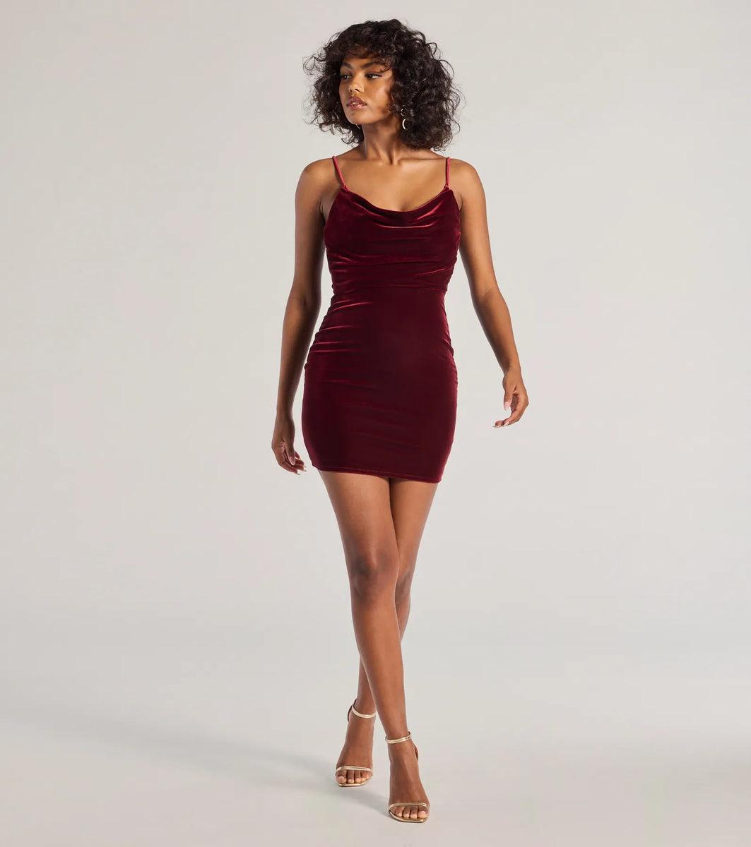 Glowing Glam Sleeveless Velvet Mini Dress Product Image