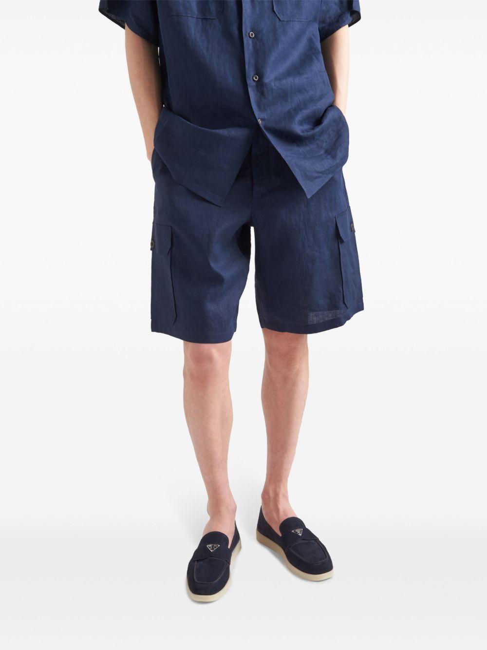 triangle-logo suede loafers Product Image