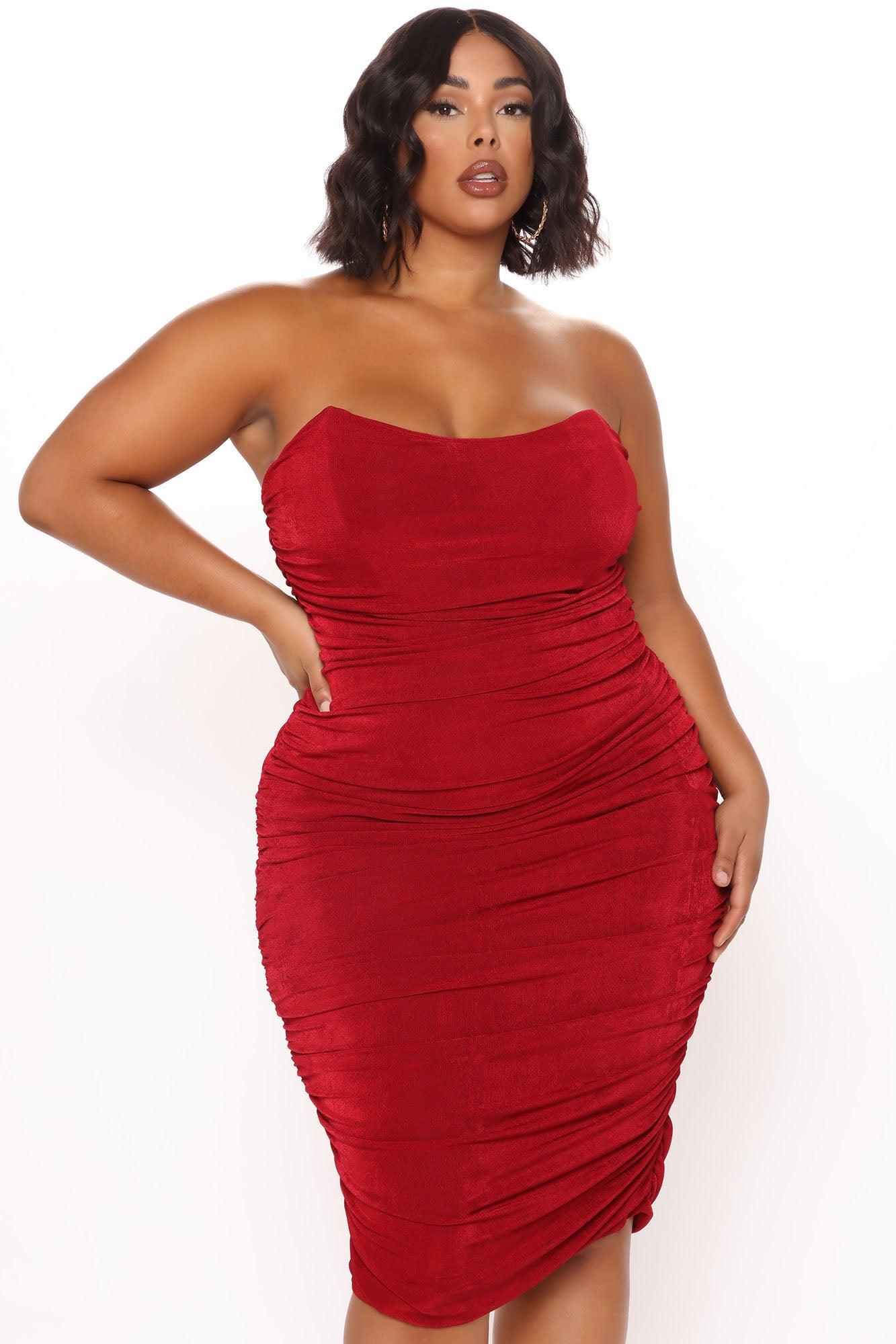 All Ruched And Ready Midi Dress - Wine Product Image