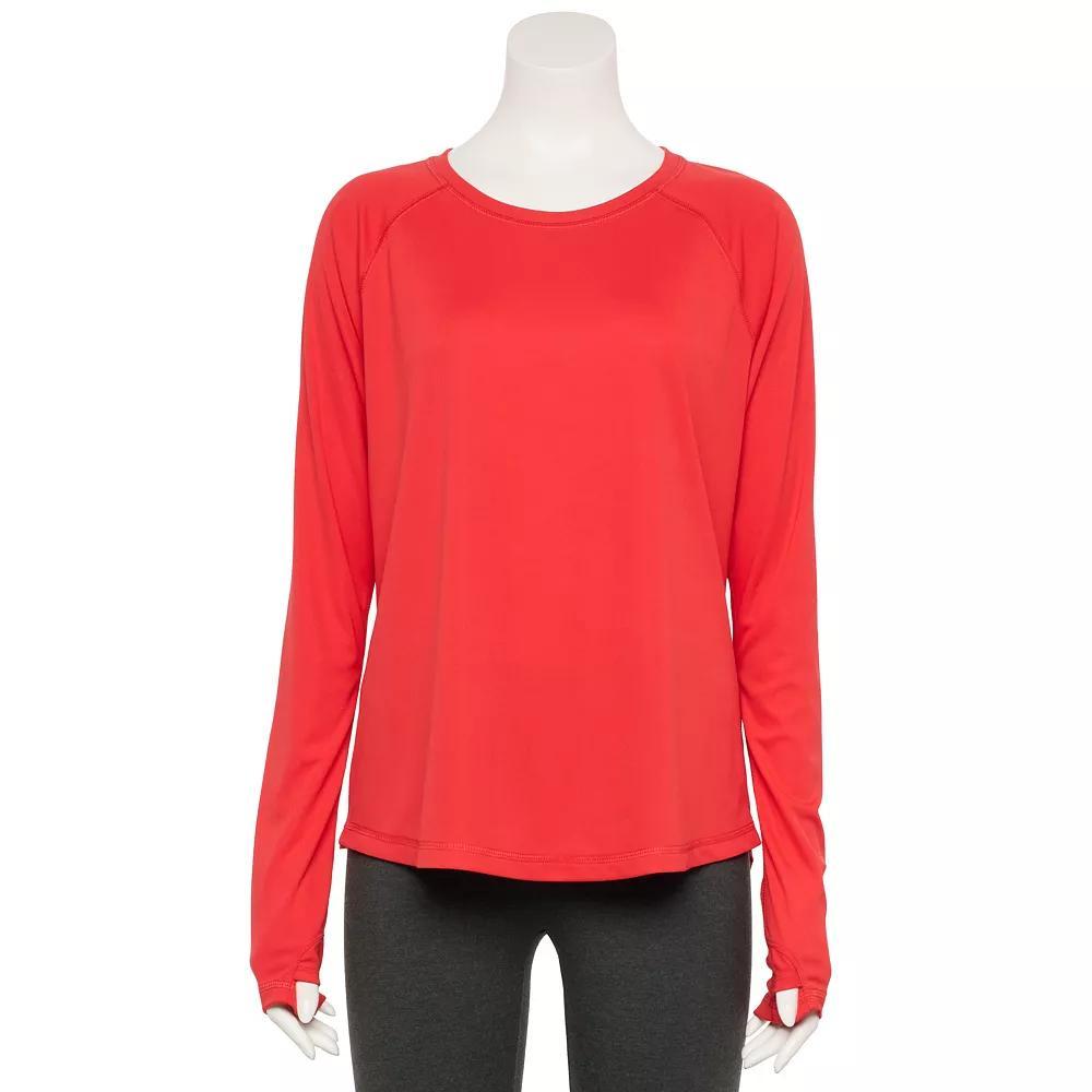Women's Tek Gear® Dry Tek Long Sleeve Tee, Size: Medium, Surely Red Product Image