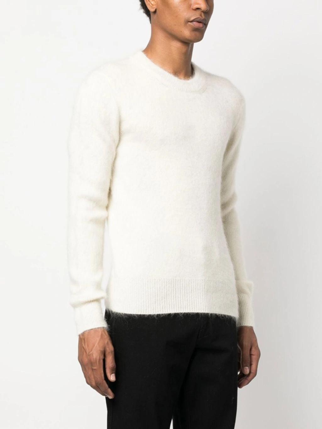 TOM FORD Ribbed-knit Crew-neck Jumper In White Product Image