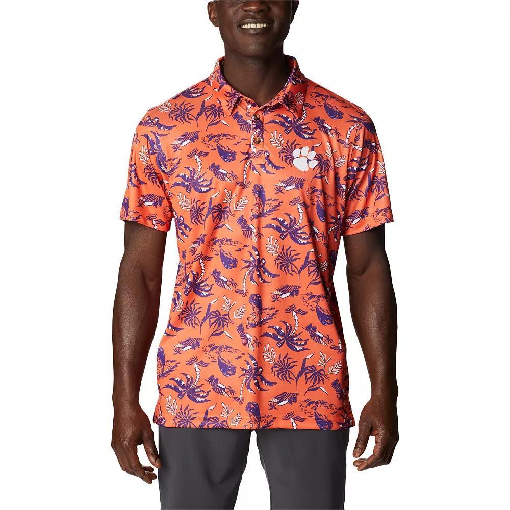 Men's Columbia Orange Clemson Tigers Super Terminal Tackle Omni-Shade Polo, Size: Large Product Image