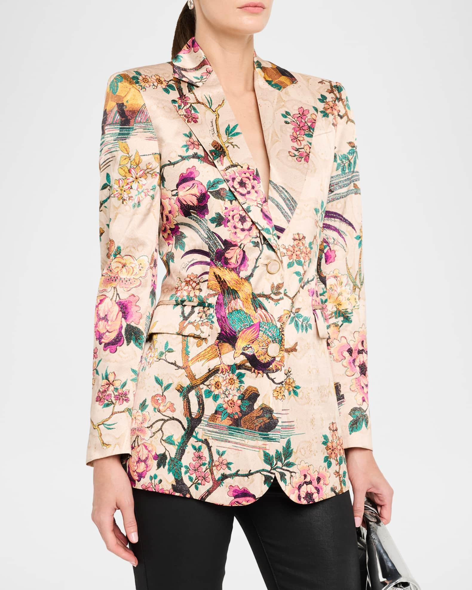 Bird-Print Single-Breasted Jacket Product Image