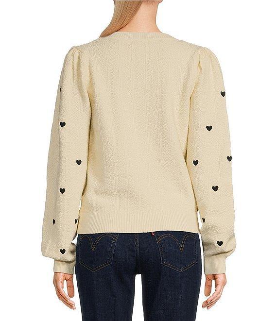Sadie & Sage Heart Eyes Embroidered Sweater Product Image