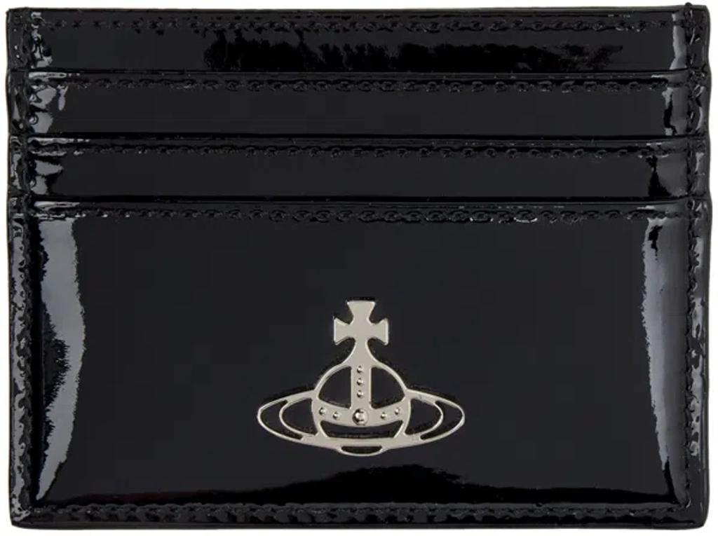 VIVIENNE WESTWOOD Black Flat Card Holder In Aw24-n403 Product Image