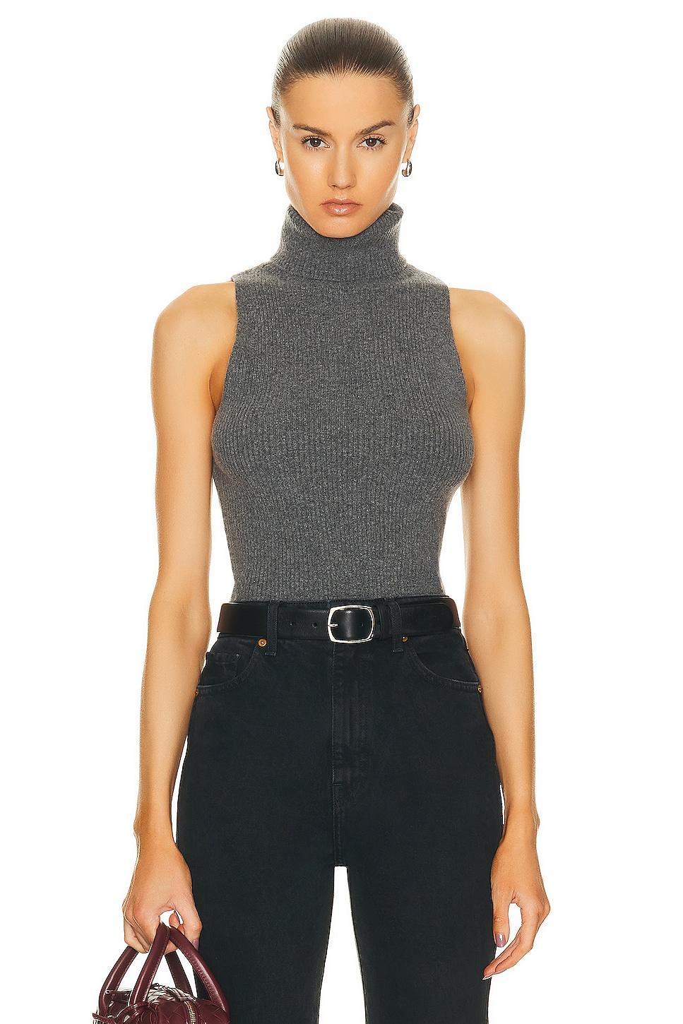 Rib Sleeveless Turtleneck Sweater Product Image