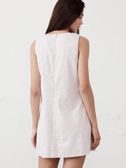 Linen-Blend Square-Neck Mini Shift Product Image