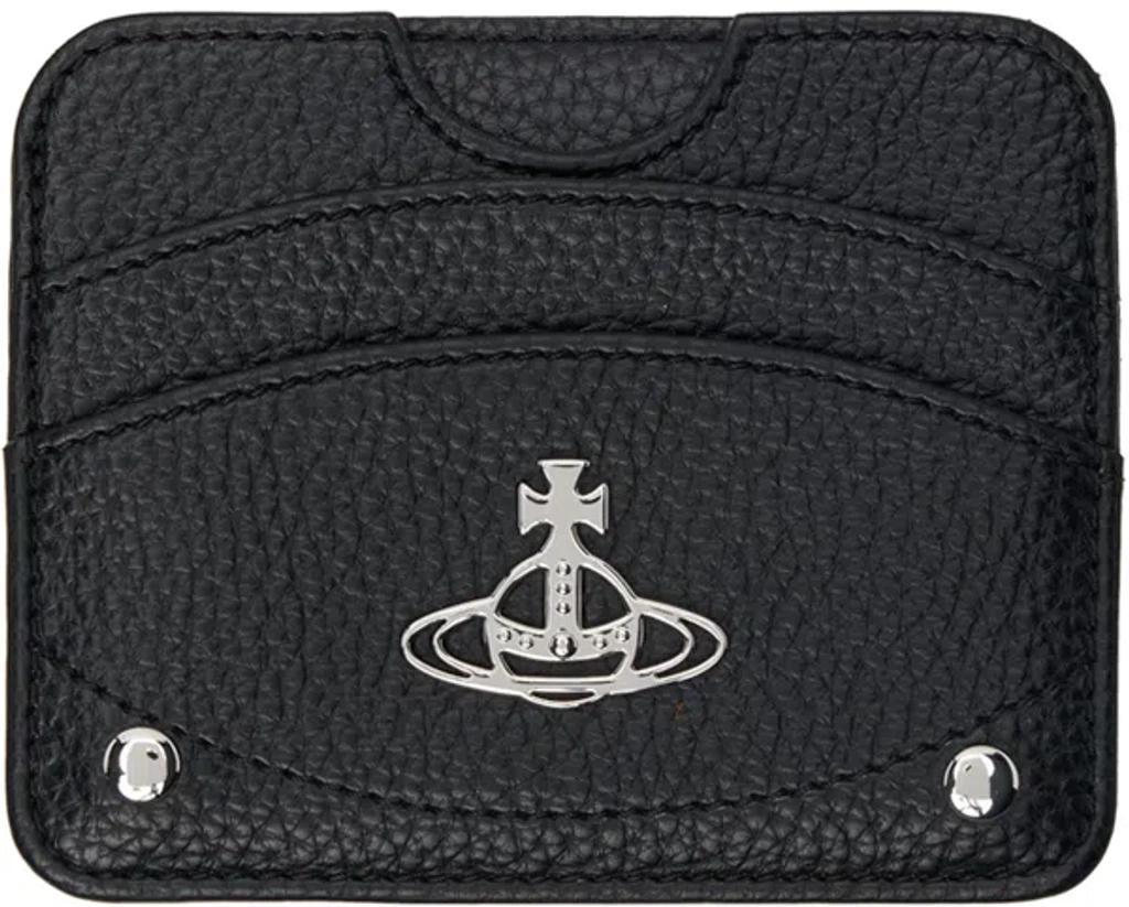 VIVIENNE WESTWOOD Black Half Moon Faux-leather Card Holder In N403 Black Product Image