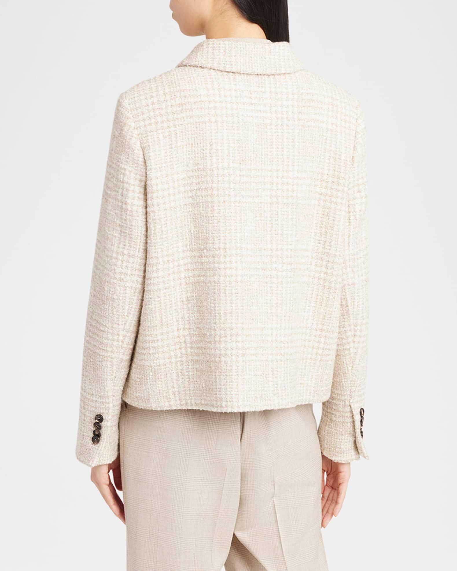 Check Tweed Double-Breasted Coat Product Image