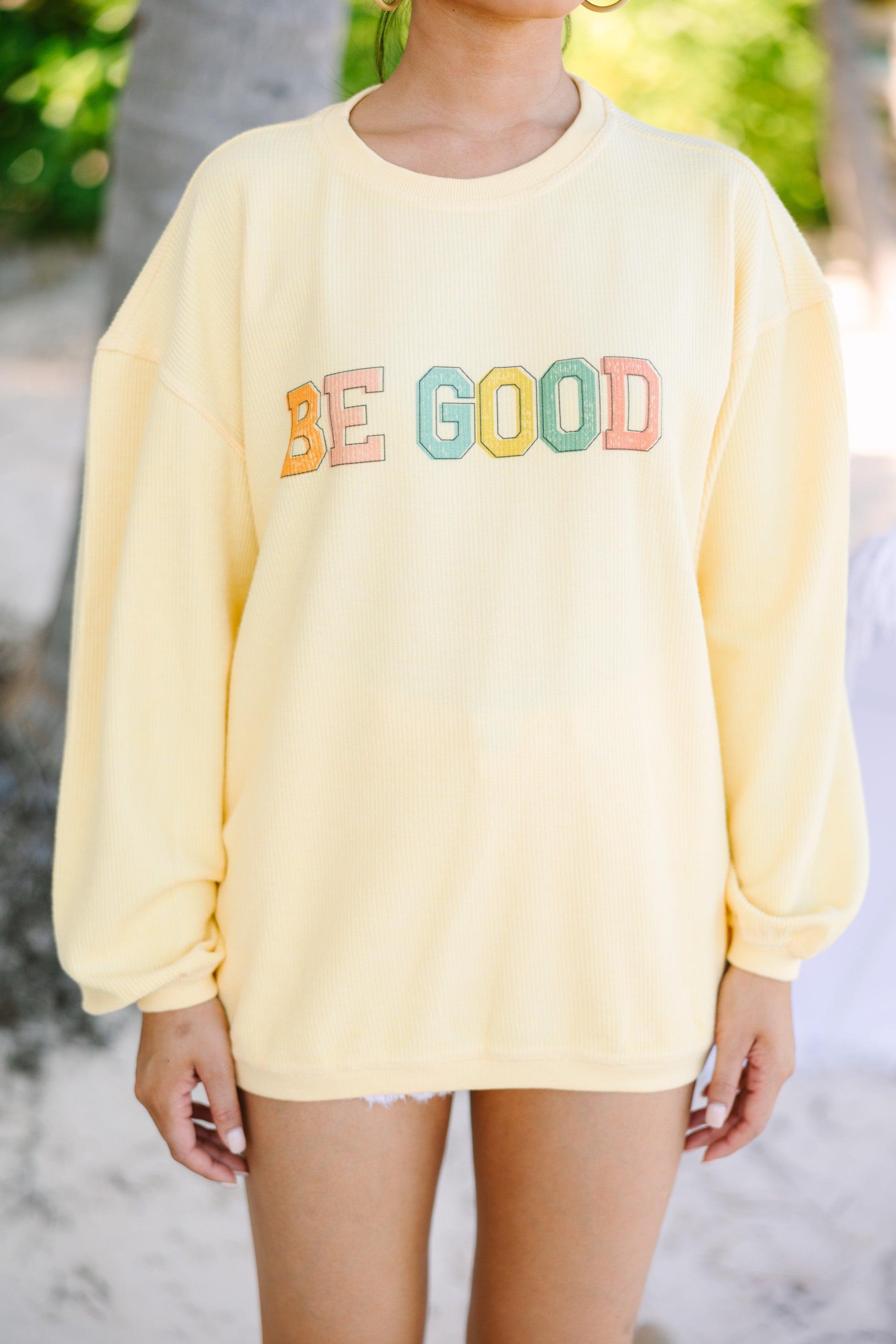 Be Good Yellow Graphic Corded Sweatshirt Female Product Image