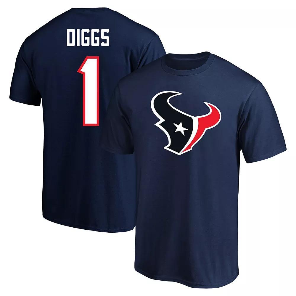 Men's Fanatics Stefon Diggs Navy Houston Texans Big & Tall Player Name & Number T-Shirt, Size: 2XLT, Blue Product Image