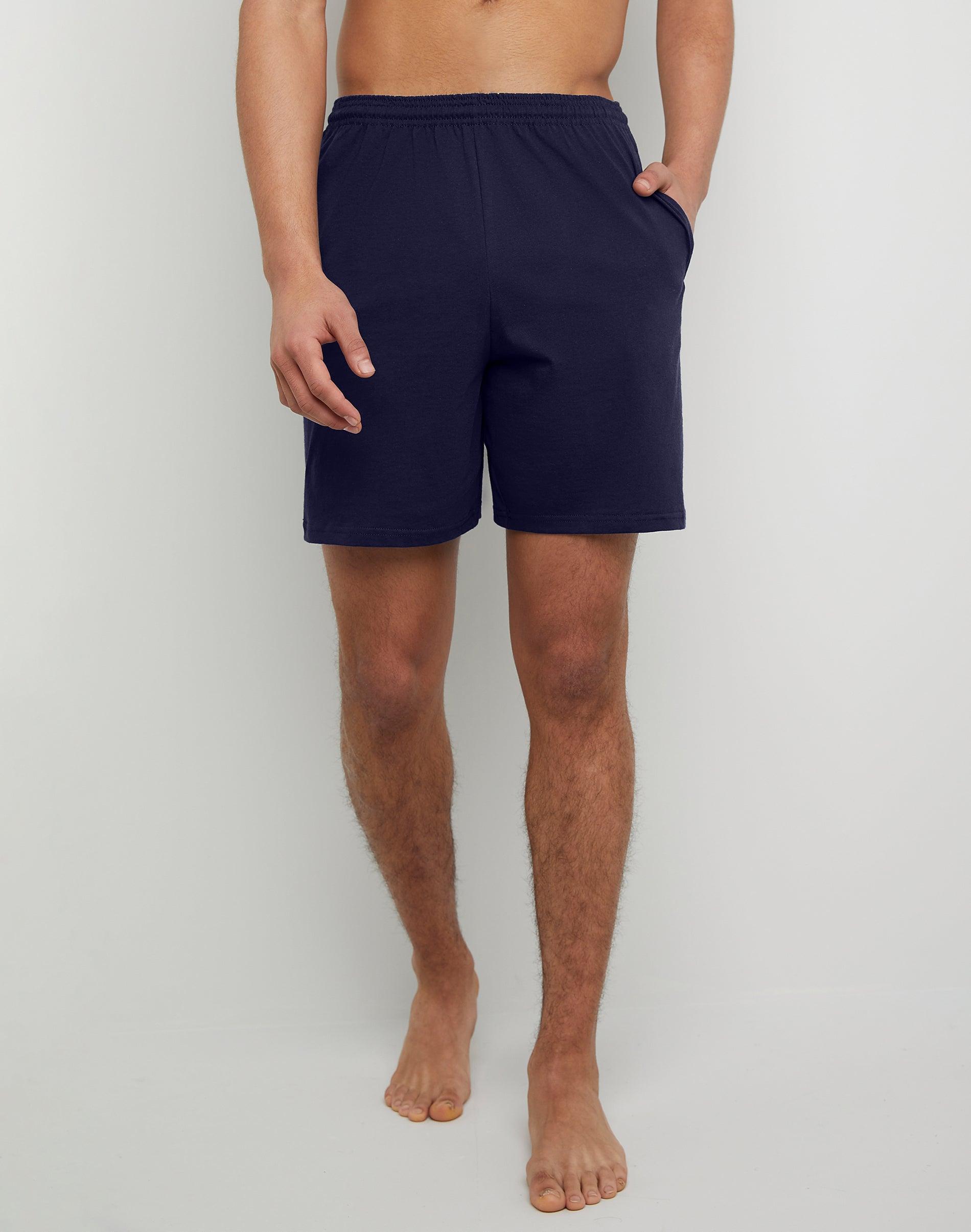 Hanes Essentials Mens Cotton Shorts With Pockets, 7.5 Charcoal Heather L Product Image