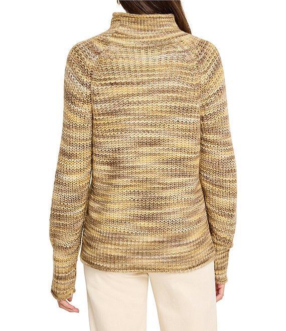NIC + ZOE Party Mix Shaker Rib Stitch Knit Turtleneck Long Sleeve Sweater Product Image