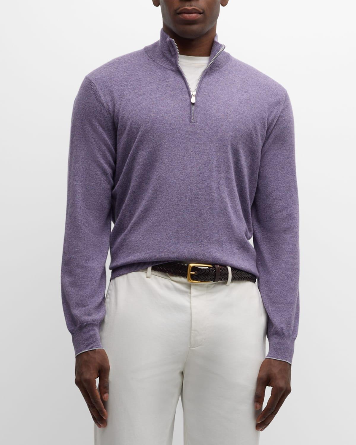 Mens Cashmere Quarter-Zip Sweater Product Image