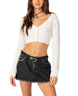 Edikted V Neck Cropped Cardigan Product Image