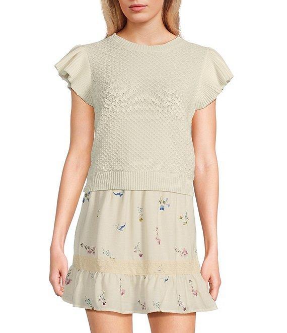 Sadie & Sage Ruffle Cap Sleeve Sweater Top Product Image