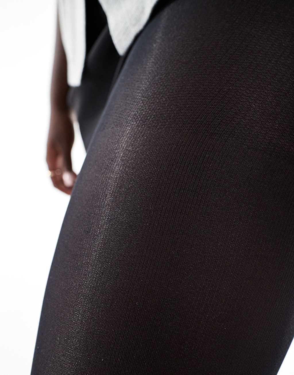 ASOS DESIGN Curve 2 pack 60 denier tights in super stretch fit in black Product Image