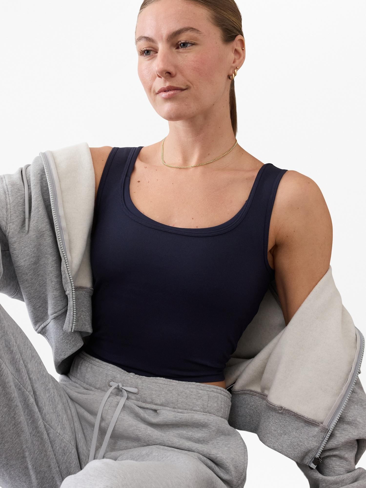 Signature Rib Square Neck Crop Tank Product Image